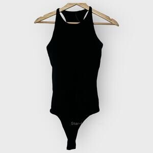 Klassy Network Bramisuit M Black Bamboo High Neck Bodysuit Racerback Minimalist